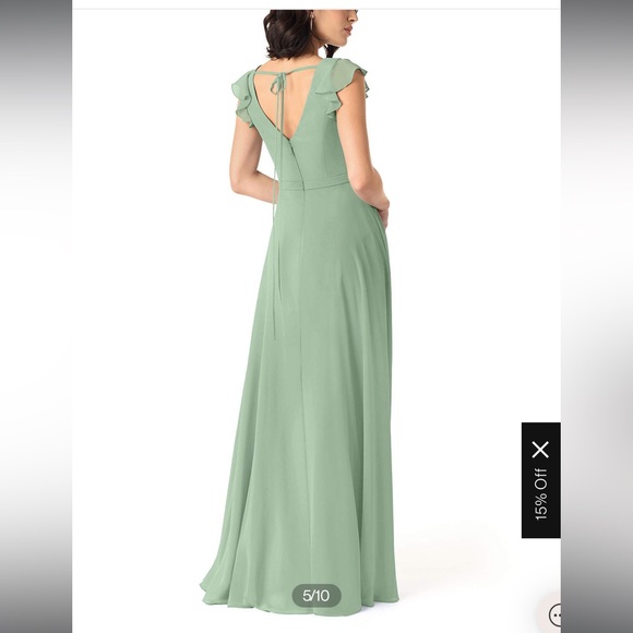 Azazie Claudine in agave colour size A2 - Picture 2 of 3